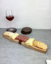 Load image into Gallery viewer, CANDLEPIN BOWLING SERVING BOARD AND COASTER SET