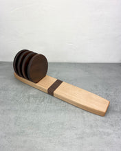 Load image into Gallery viewer, CANDLEPIN BOWLING SERVING BOARD AND COASTER SET