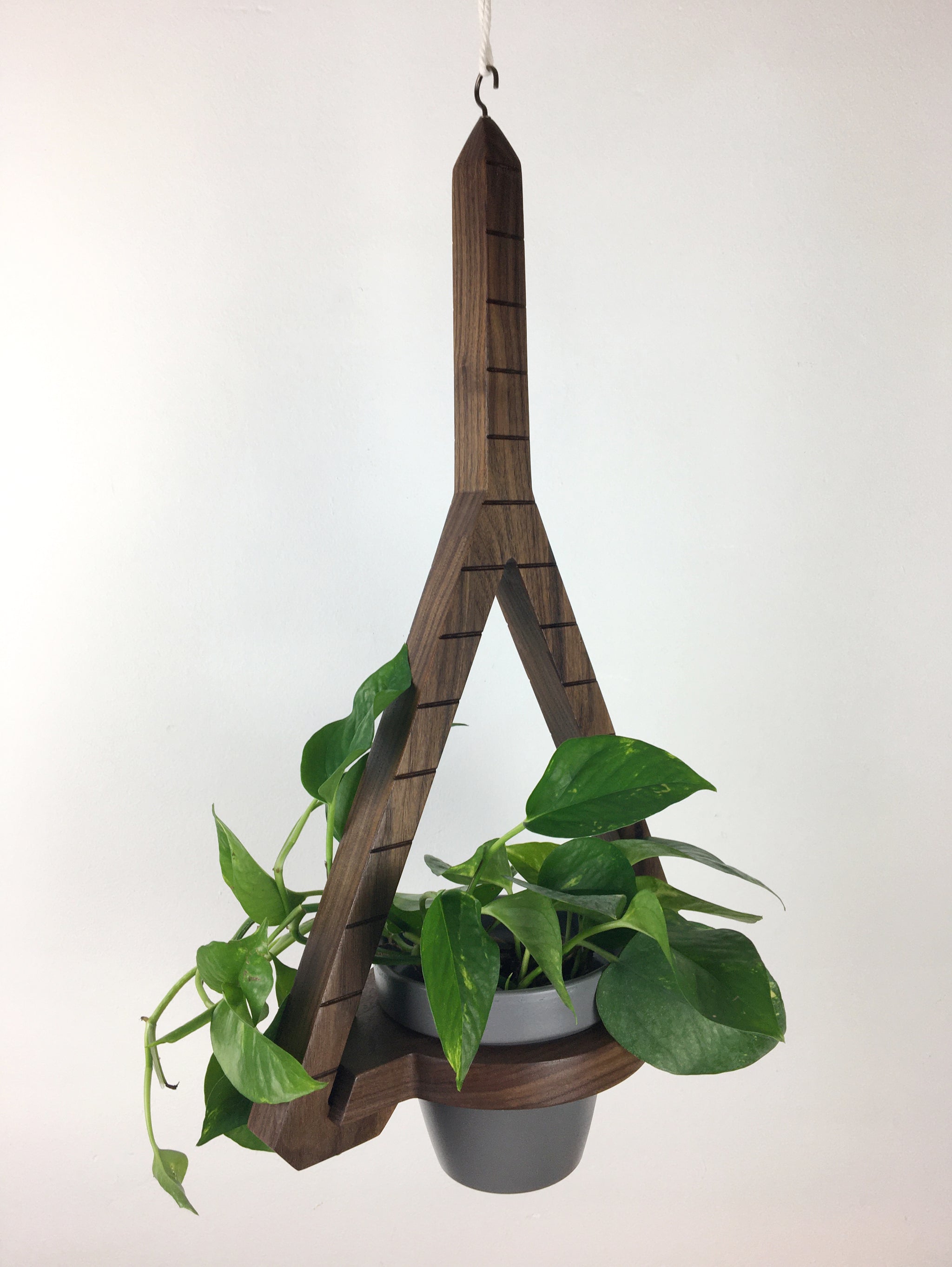wooden hanging plant pot holders ZAKIM BRIDGE HANGING PLANT HOLDER – Ten Hazen Designs